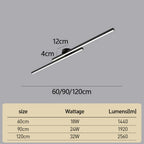 Modern Aluminium Long Strip Semi Flush Mount LED Ceiling Light For Living Room