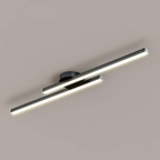 Modern Aluminium Long Strip Semi Flush Mount LED Ceiling Light For Living Room